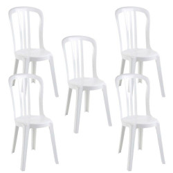 Location Chaise empilable MIAMI Blanche x5