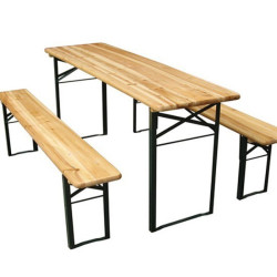 Location Table de Brasserie Pliante et 2 Bancs pliants