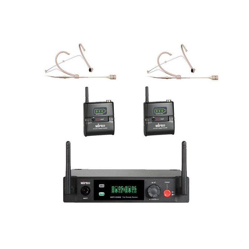 Location Acessoires Microphone Pack ACT-2402 + ACT-24TC x2 + MU-55HNS x2 - MIPRO