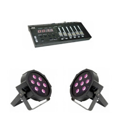 Pack 2x Projecteurs LED + DMX