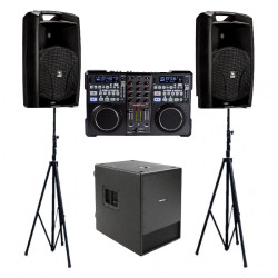 Pack 2x enceintes 600W + 1x Caisson 700W + Controleur Encore 2000
