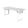 Location Table de Brasserie Pliante Seule 220cm x 70cm "Blanc Vieillit"