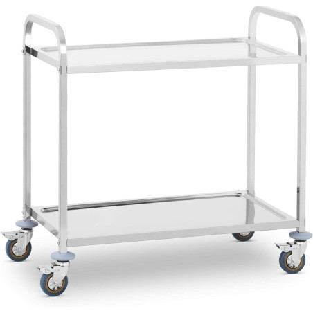 Location chariot service 2 plateaux Royal Catering inox pour evenement